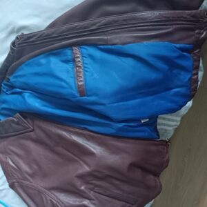 Men's Brown Leather Bomber Jacket